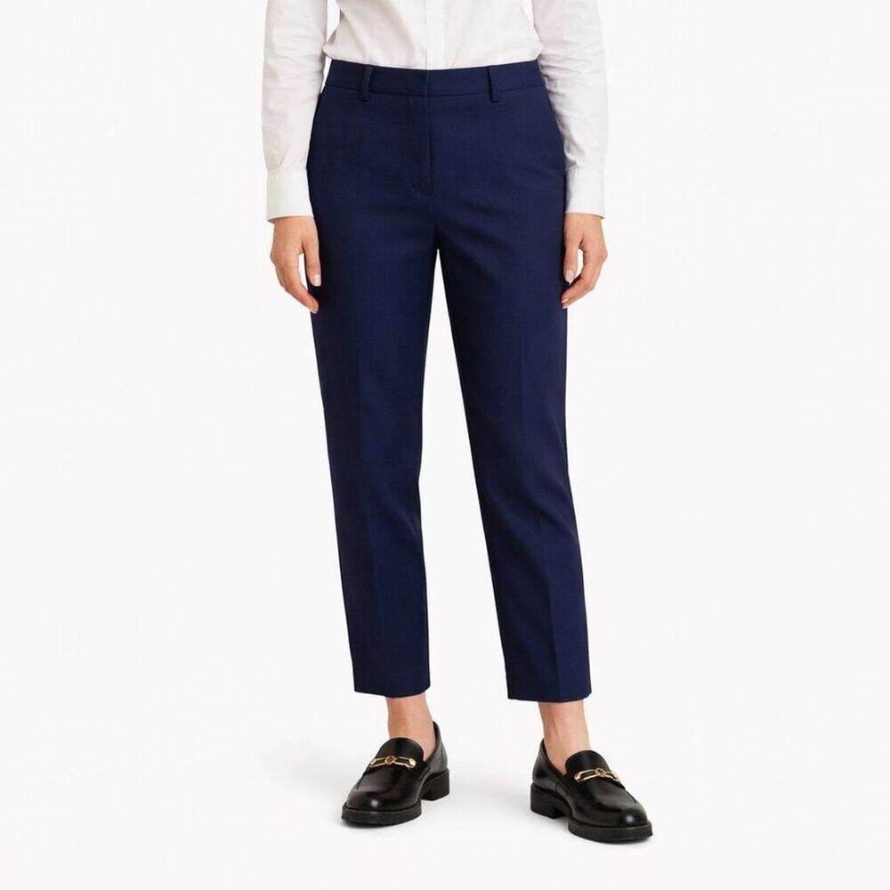 Argent Slim Ankle Trouser in Seasonless Wool Navy Size 10